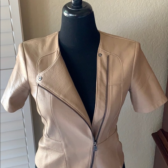 BCBGMAXAZRIA Womens Dayne Faux Leather Cropped Jacket Short Sleeve Size XSmall - Picture 6 of 8